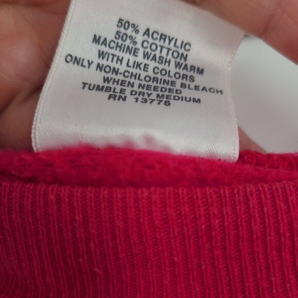 Hanes Her Way Raglan Sweatshirt Womens Pink L  Made‎ in USA Vintage 90s - Picture 3 of 6